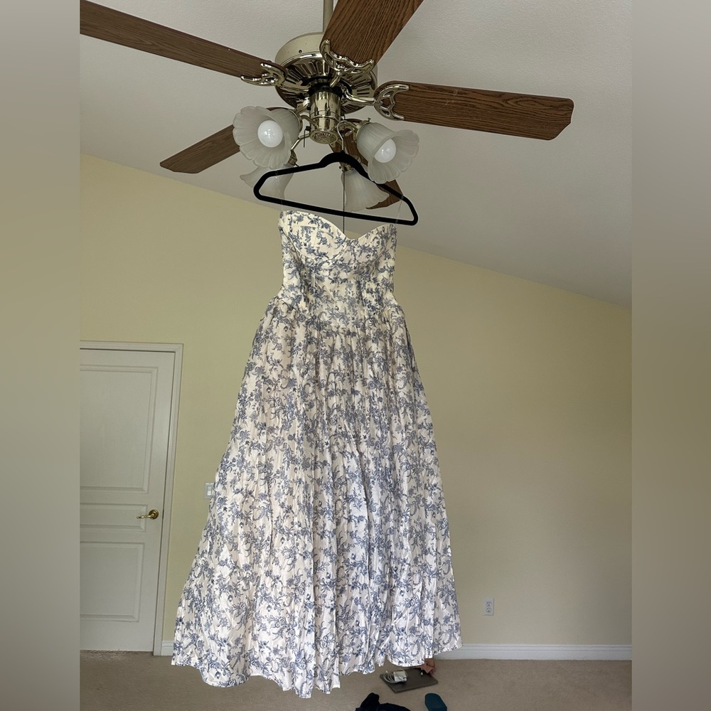 Strapless Floral Gown